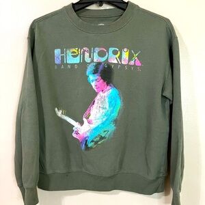 Jimmy Hendrix Sweatshirt Men’s Small Grey Psychedelic Graphic Print Crewneck